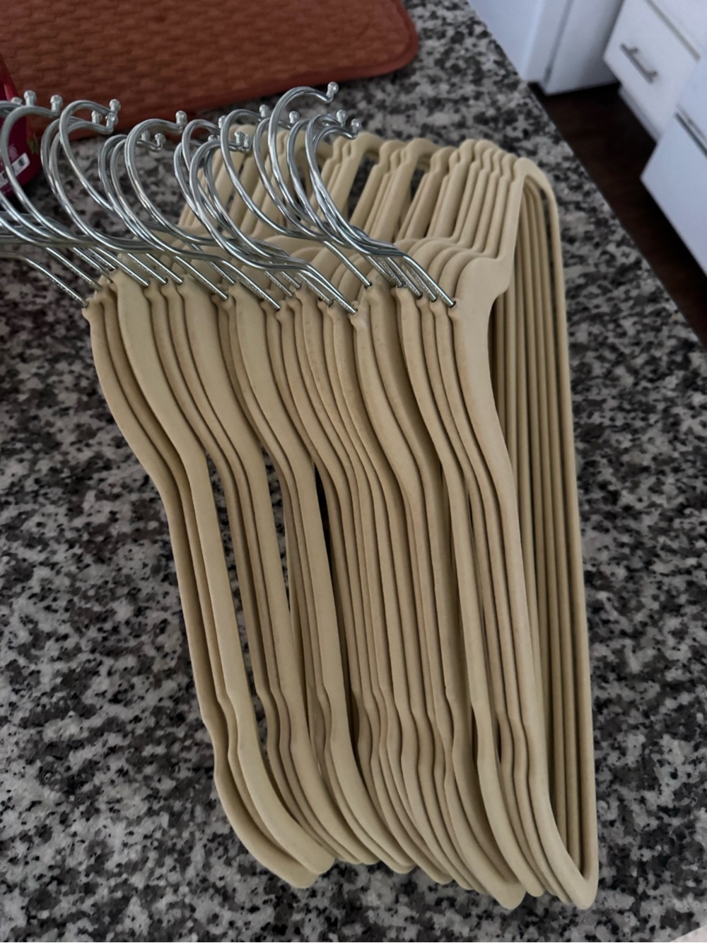 Non-Slip Velvet Suit Hangers - Beige Set
